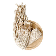Load image into Gallery viewer, Nautical decor, Sailors wheel accessory, coastal decor, coastal cushion
