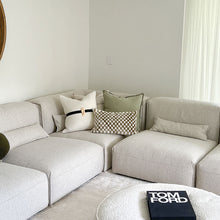 Load image into Gallery viewer, Modern cushion in cream colour cushion cover with face motive or cushion accessory
