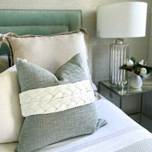 Load image into Gallery viewer, Classic cushion in sage green cushion cover.
