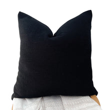 Load image into Gallery viewer, Our black cushions are perfect texture cushion to style a bed or to use as a sofa cushion. Black Cushion covers 50x50 - Square cushion covers
