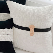 Load image into Gallery viewer, Modern cream cushion with gold mask accessory to style a modern style home. Cream cushion covers 50x50 - Square cushion
