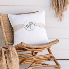 Load image into Gallery viewer, White and natural colour Palm tree cushions to compliment your tropical interior. 
